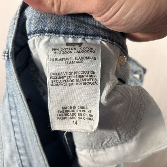 Levis 515 Capri Jeans Women's 14 Light Wash Denim Cotton Blend Rolled Hem - Picture 11 of 12